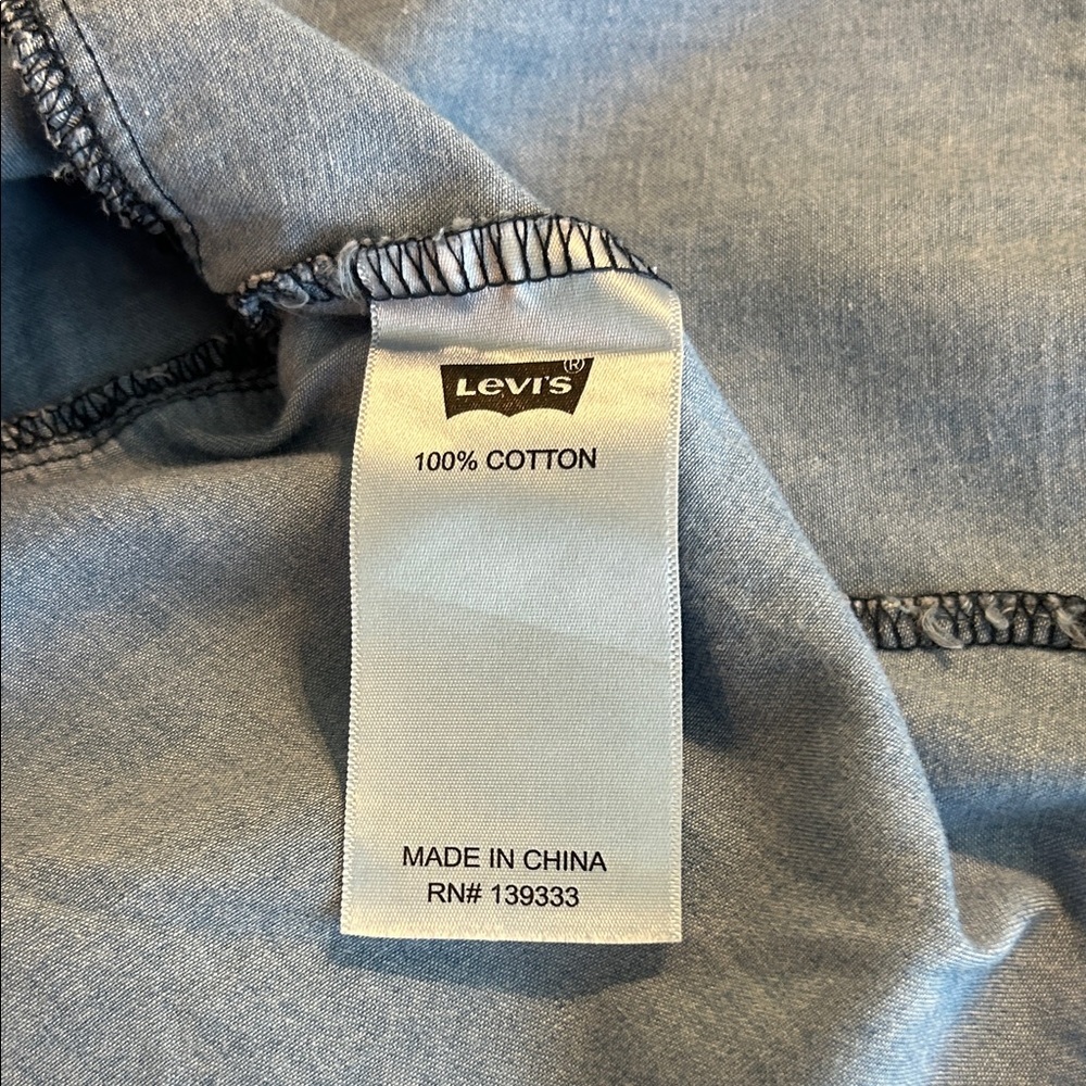 Levi's VTG Y2K Blue Denim Ruffle Blouse - Picture 6 of 6